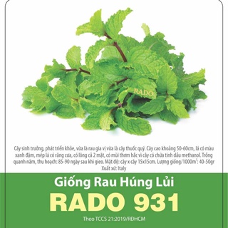 Hạt giống rau thơm húng bạc hà thơm ngon dễ nảy mầm rado 0.1gr
