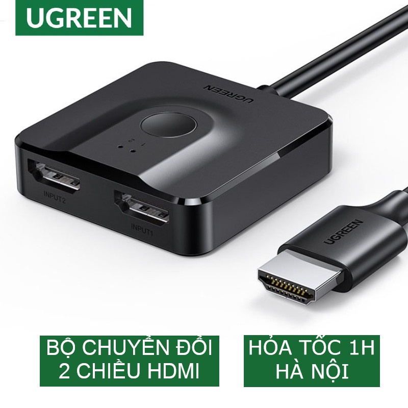 Bộ chia Hdmi 1 ra 2 hoặc gộp 2 vào 1 (2 chiều) chuẩn HDMI 2.0 4K@60Hz Ugreen 70607 - Hàng chính hãng