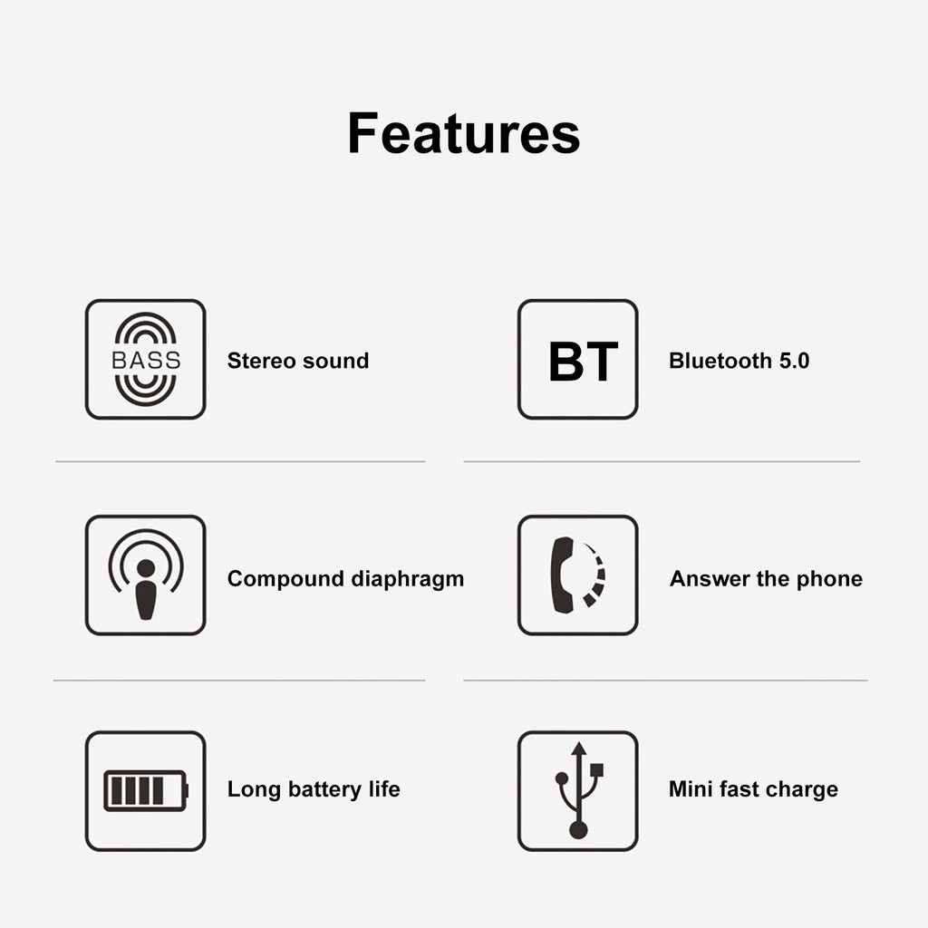 Tai Nghe Nhét Tai Không Dây Hel + Tws Bluetooth 5.0 Có Thể Sạc Lại