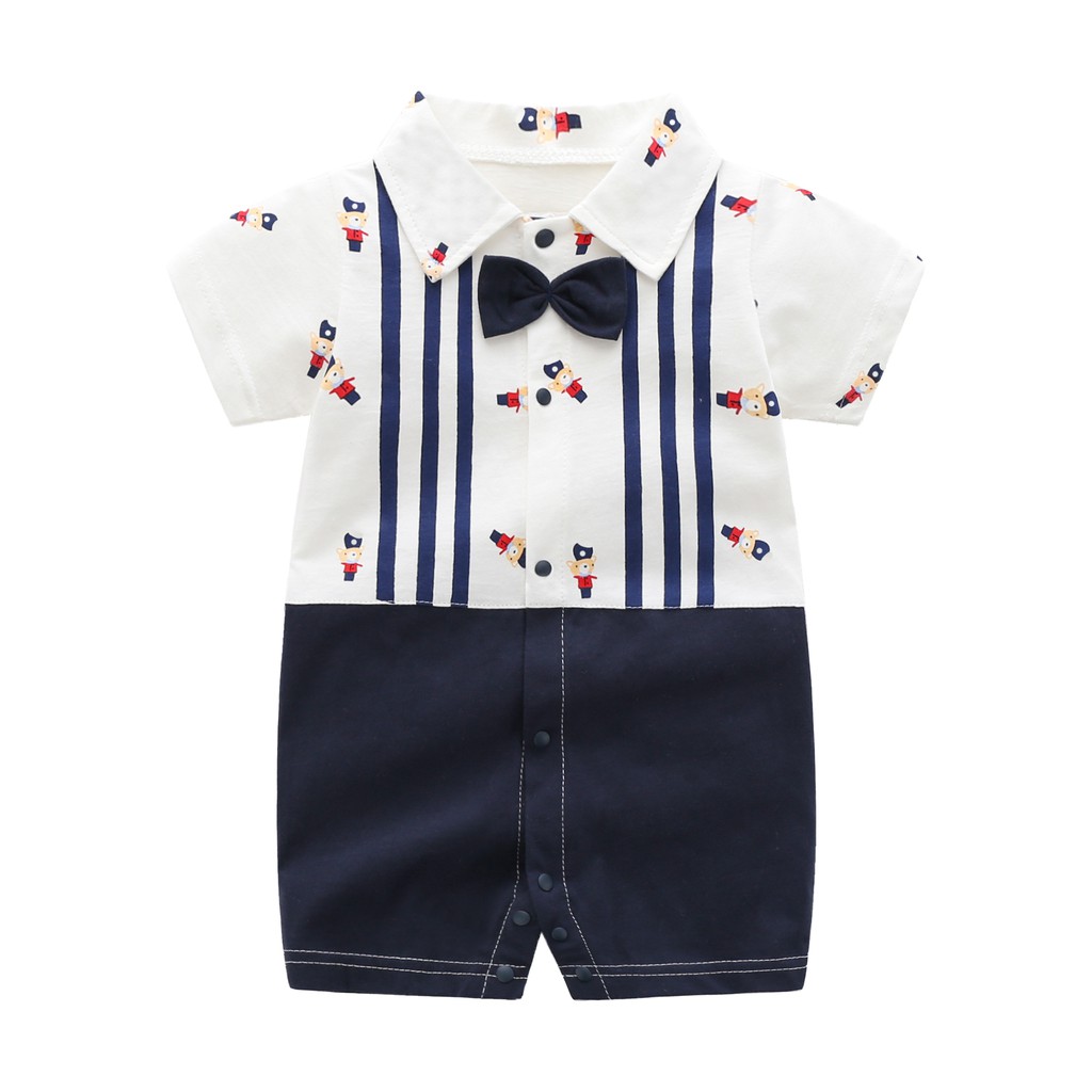 Áo Liền Quần LUCKYCANDY Đáng Yêu Có Nơ Cho Bé