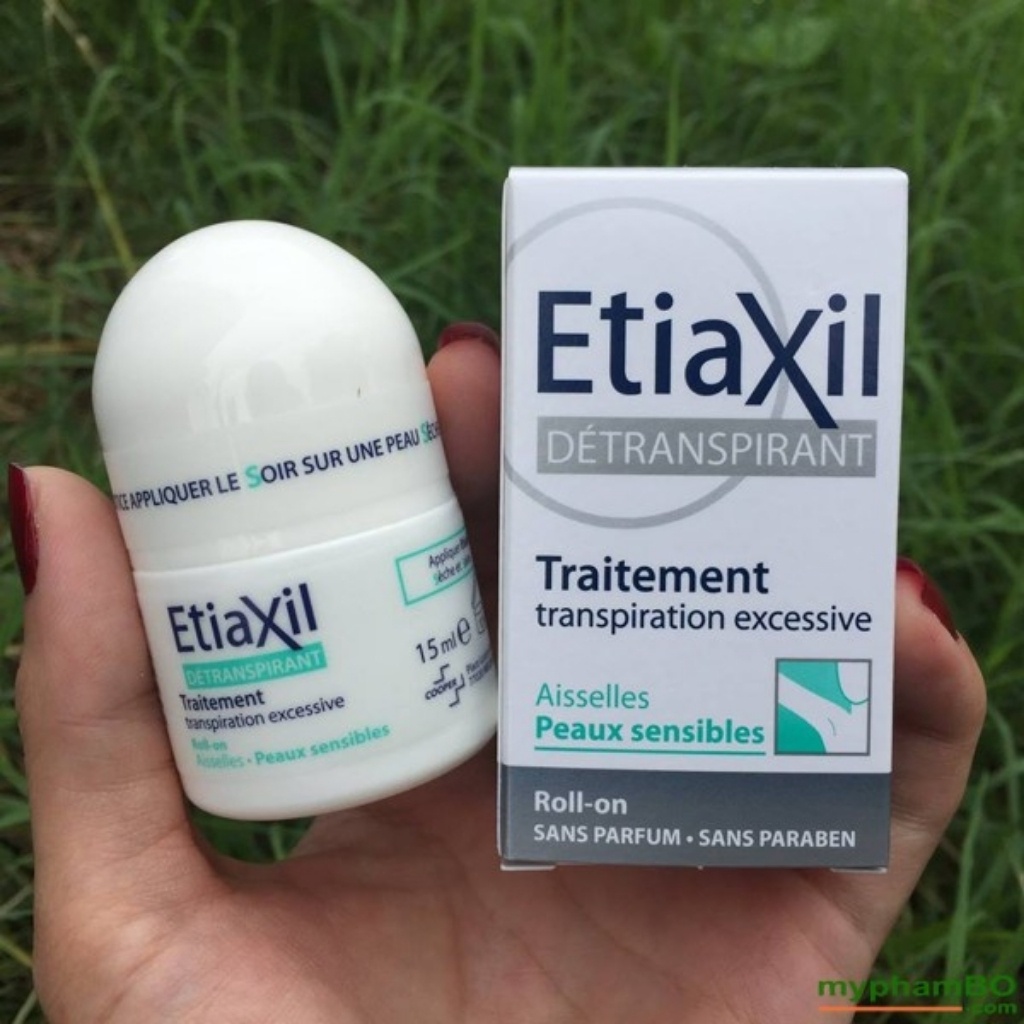 Lăn khử mùi hôi nách ❤𝑭𝒓𝒆𝒆𝒔𝒉𝒊𝒑❤ Etiaxil Detranspirant Traitement Aisselles Peaux Normales 15ml pháp mầu xanh