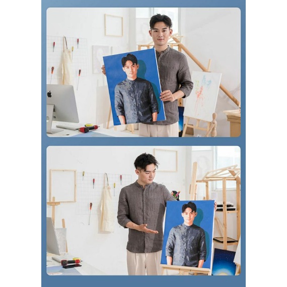Tranh số hóa đặt theo yêu cầu tặng kèm khung chuẩn màu