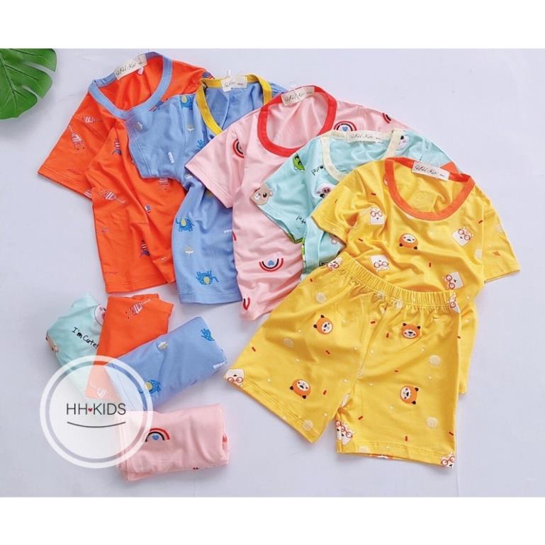 Đồ Bộ Cộc Tay Cotton Thun Lạnh Mềm Mịn Bộ Quần Áo Hè Cho Bé Trai Bé Gái 6 Tháng đến 4 Tuổi