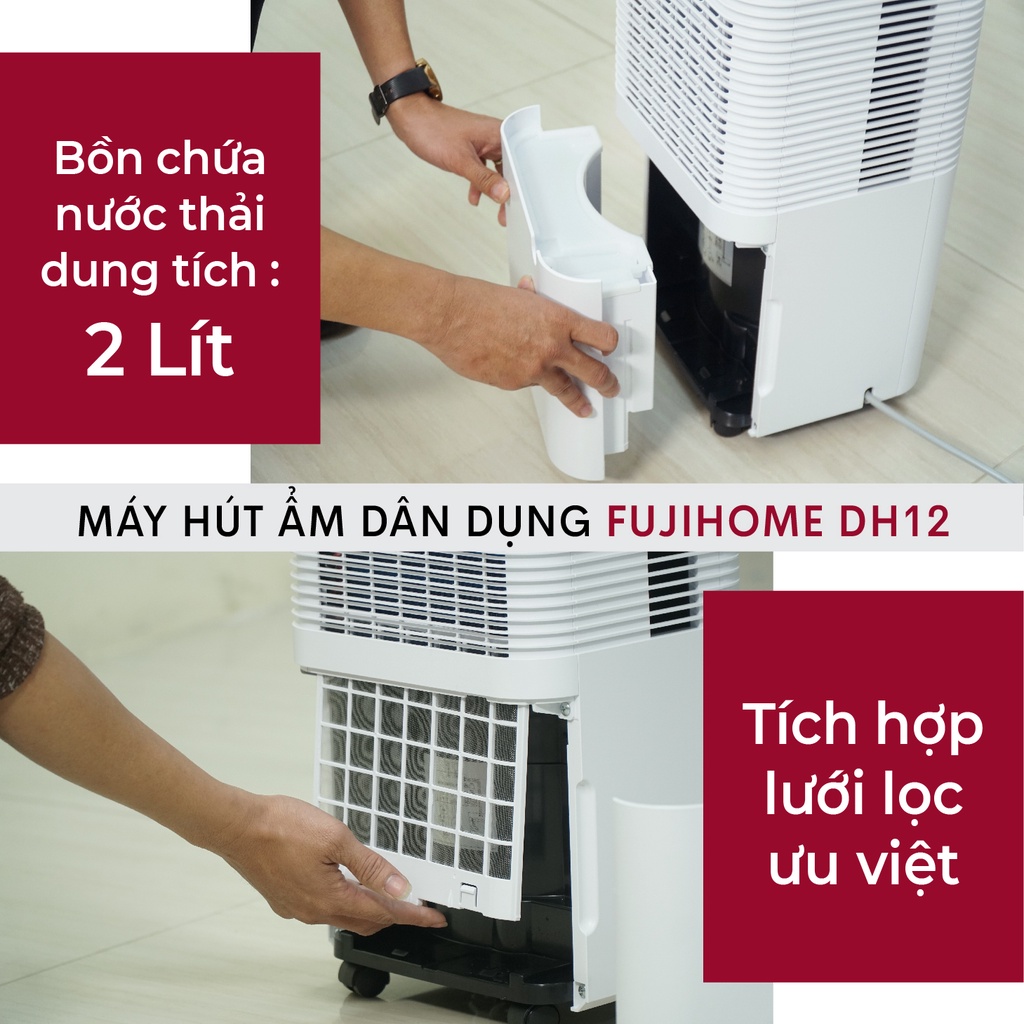 Máy hút ẩm lọc không khí 40m2 Nhật Bản Fujihome Nhập Khẩu