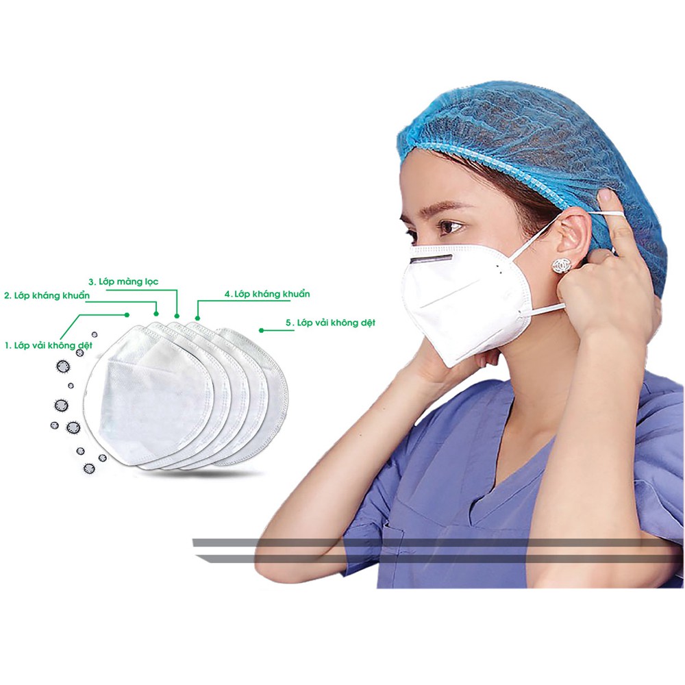 Khẩu trang N95 kháng khuẩn chống bụi mịn có loại van thở kẹp mũi cao cấp Micado