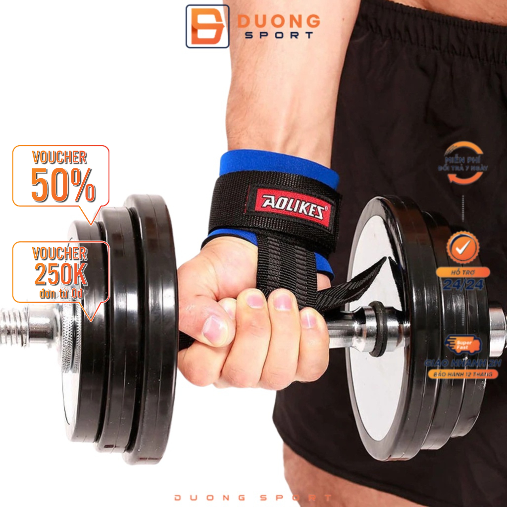 Dây Kéo Lưng Kết Hợp Quấn Cổ Tay Tập Gym Aolikes AL7638