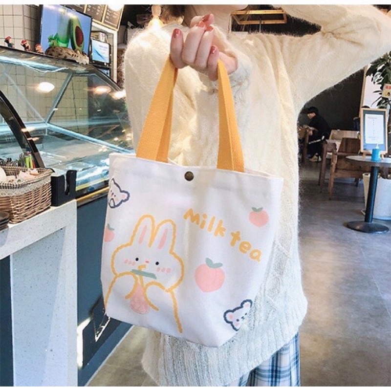 Túi tote  đi chơi mini SLEEP cute vải canvas đi học nữ