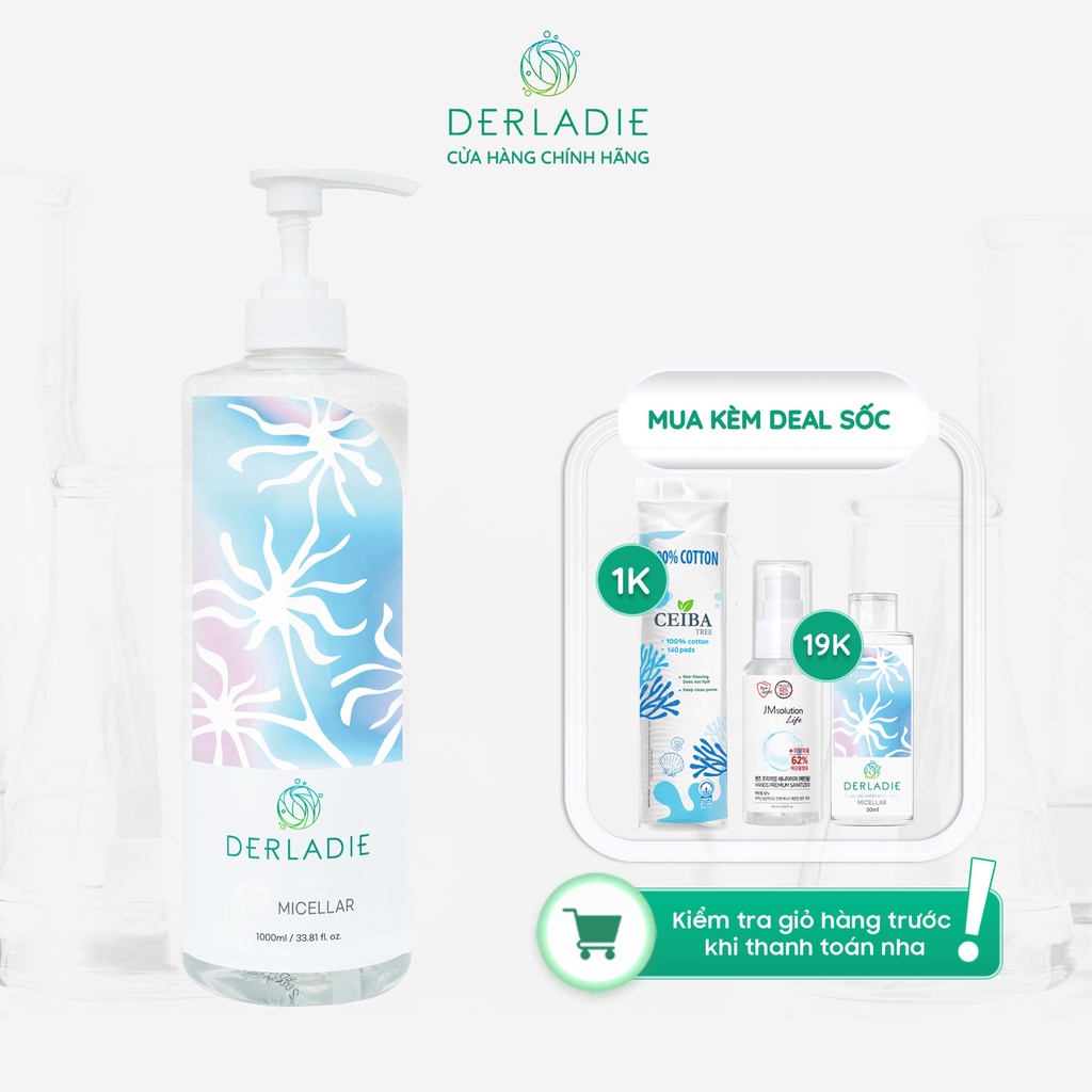 [Mã FMCGMALL -8% đơn 250K] Nước Tẩy Trang Làm Sạch Sâu Cho Da Mụn Derladie Cleansing Water Witch Hazel
