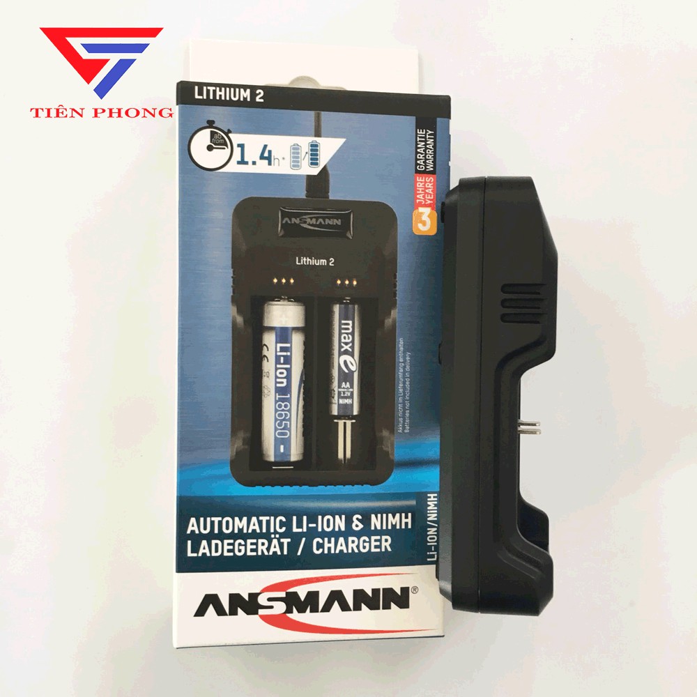 Bộ Máy Sạc 2 pin đa năng Ansmann Lithium 2 Chính Hãng - Sạc nhanh, chất lượng cao