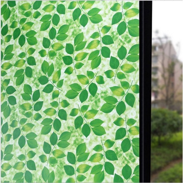 Decal dán kính lá xanh khổ 90cm