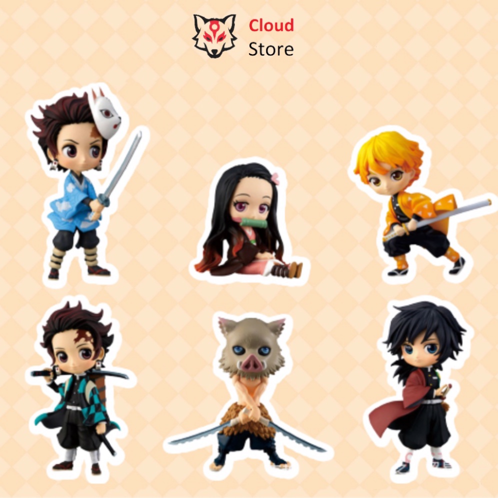 Kimetsu No Yaiba, mô hình thanh gươm diệt quỷ CLOUD STORE Tanjirou, Nezuko, Zenitsu, Giyuu, figure anime chính hãng