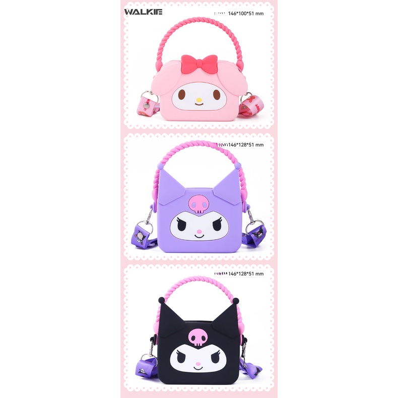 SANRIO Túi Tote Đeo Chéo Vai Đựng Tiền Xu Họa Tiết Hoạt Hình Mymelody Kuromi Cinnamoroll Dễ Thương Cho Bé