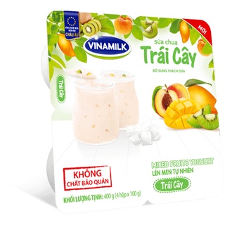 SỮA CHUA ĂN VINAMILK TRÁI CÂY - VỈ 4 HỘP X 100G