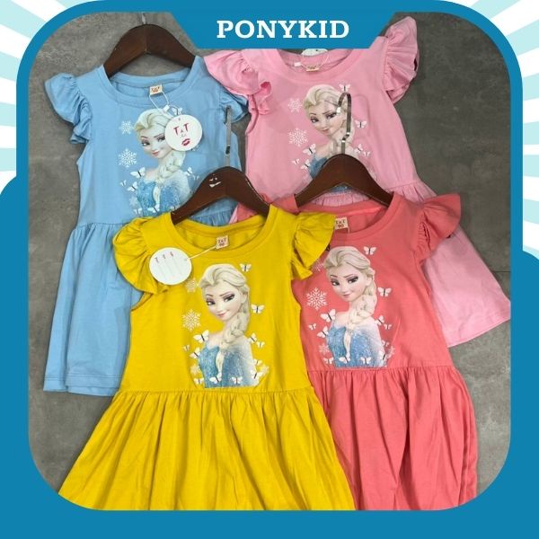 Váy Elsa mẫ cánh tiên chất cotton 100% cao cấp cho bé gái