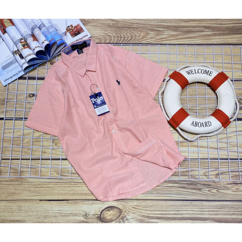 Áo sơ mi màu trơn tay ngắn cho bé trai a025 5 màu sắc