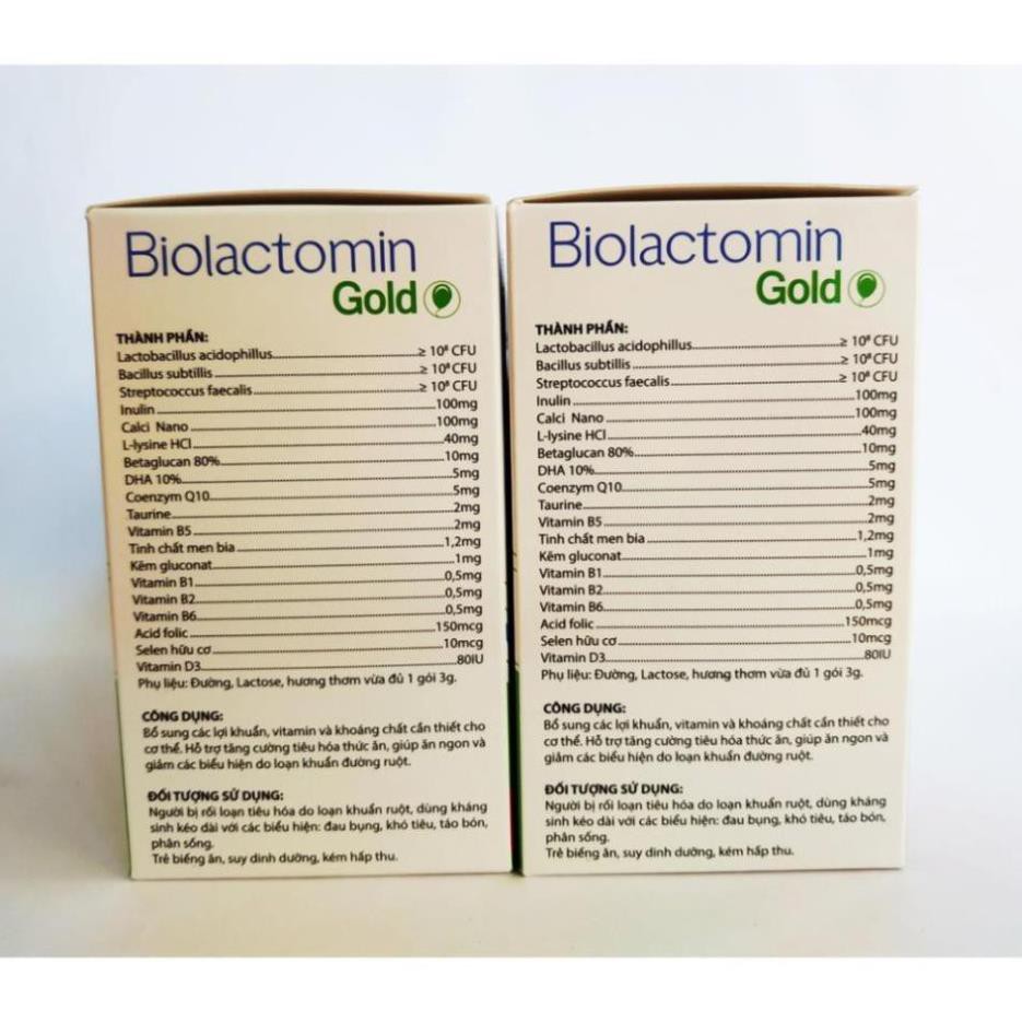 CỐM VI SINH BIOLACTOMIN GOLD CÂN BẰNG HỆ TIÊU HÓA ĐƯỜNG RUỘT CHỐNG TÁO BÓN KÍCH THÍCH ĂN TĂNG CƯỜNG SỨC ĐỀ KHÁNG