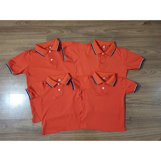 {Full size} ÁO THUN, ÁO PHONG NAM NỮ CÓ CỔ - CAM, ĐỎ(hình thật)