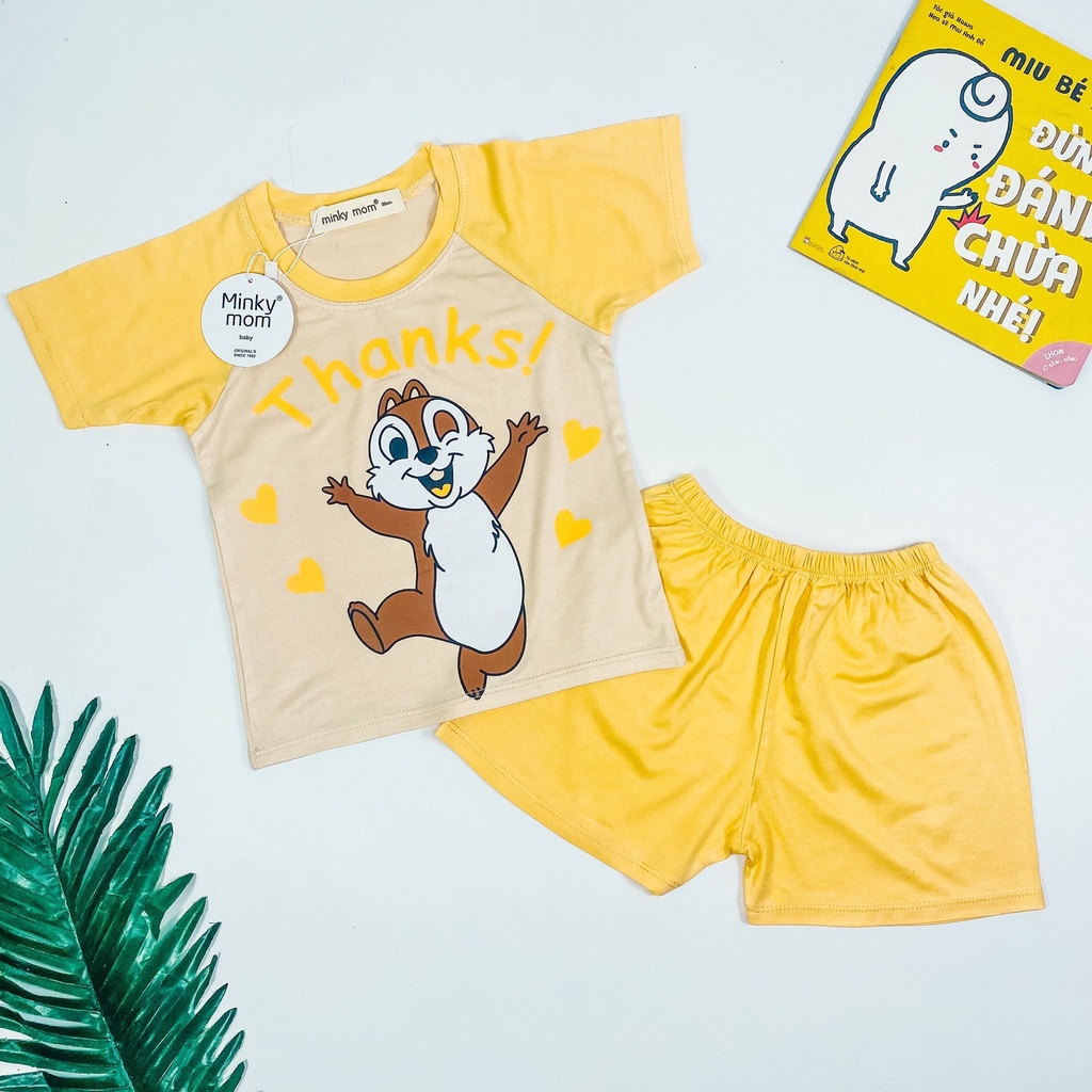 [Bé 7-19kg] Bộ ngắn tay trái cây thun lạnh SIZE ĐẠI 18-32kg Minky Mom mềm mịn mát cho bé trai bé gái