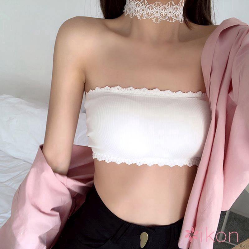 Women Stretch Lace Push Up Wireless Padded Strapless Seamless Bra