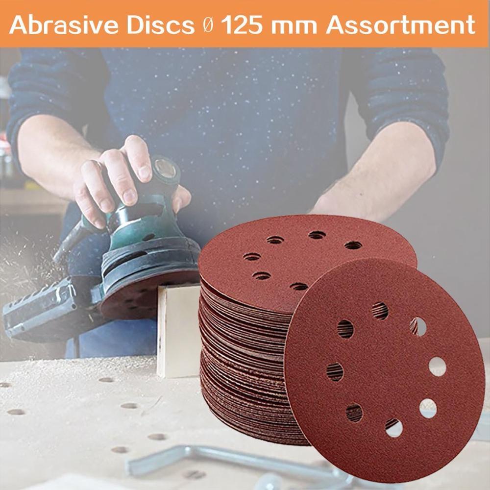 LANFY Giấy Nhám 8 Lỗ 5 Inch Chuyên Dụng Cho Làm Gỗ