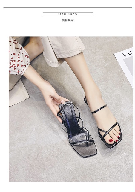 Sandal S11 quai mảnh gót nhọn cao 5 phân Vietlavani