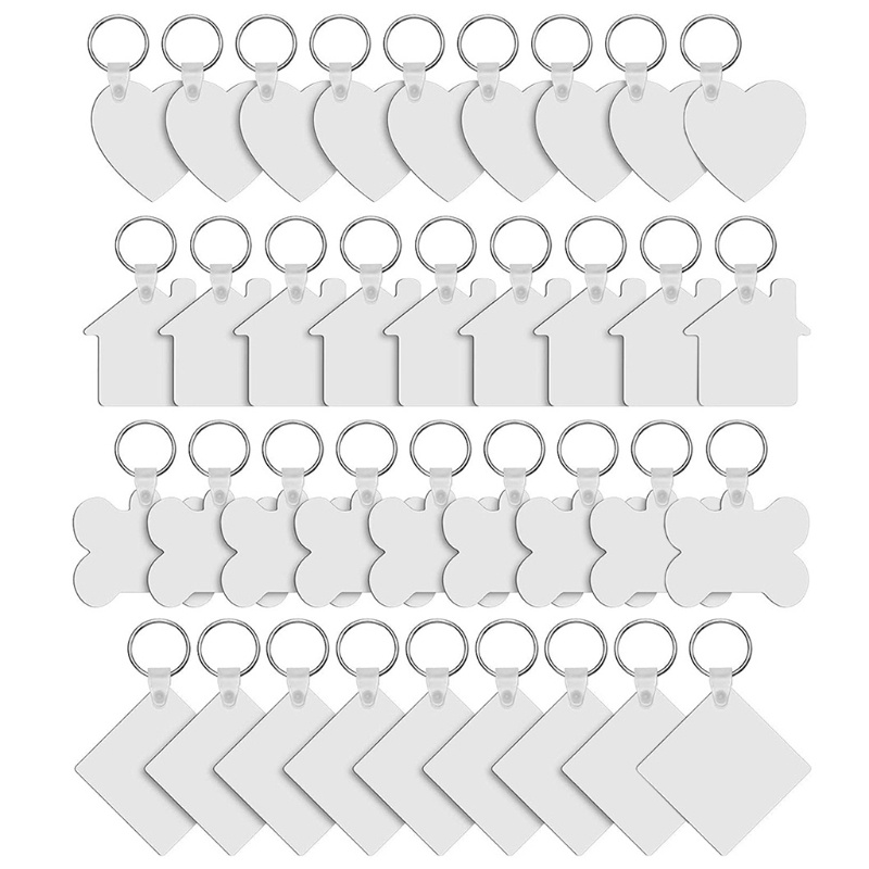 Set 36 Phụ Kiện Làm Móc Khóa In Hai Mặt Chịu Nhiệt