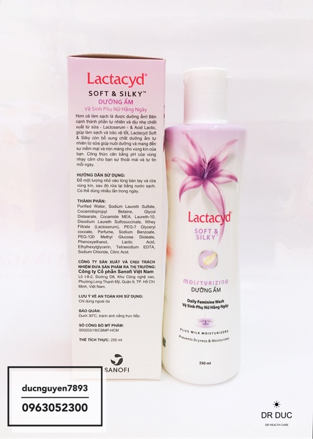 Dung dịch vệ sinh phụ nữ hằng ngày LACTACYD SOFT AND SILKY