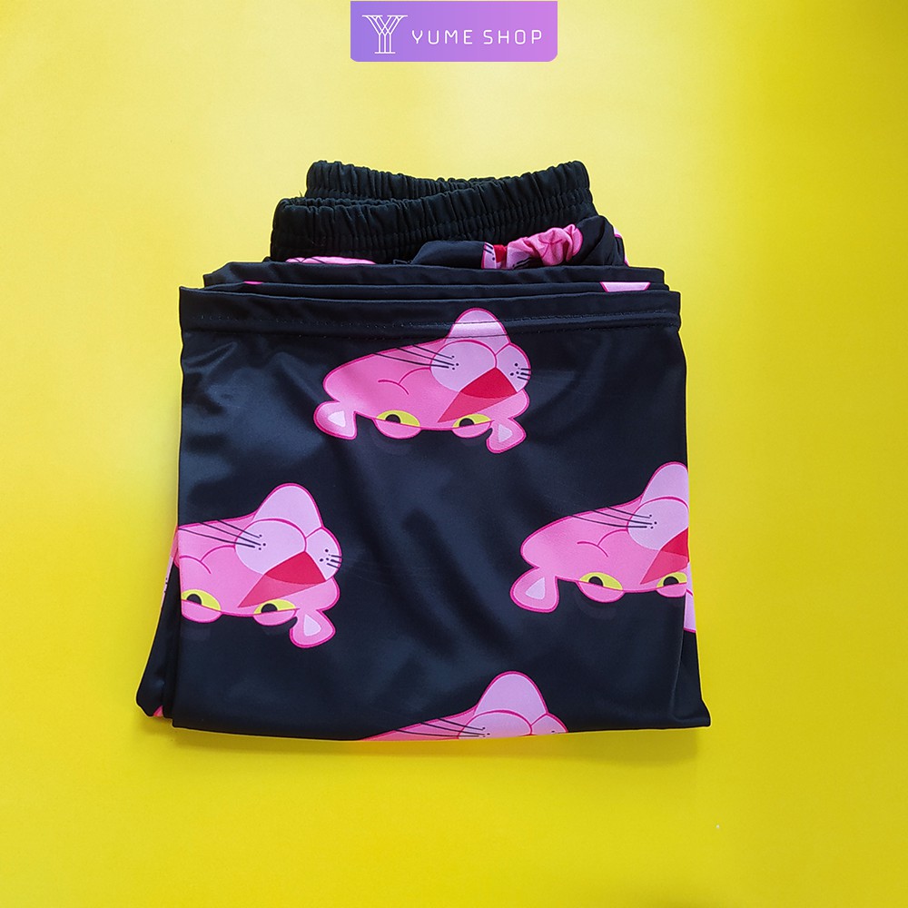 Bộ quần áo mặc ở nhà in hoạt hình Báo Hồng PINKPANTHER, Set hoạt hình áo 3D và quần cartoon ulzzang siêu hot