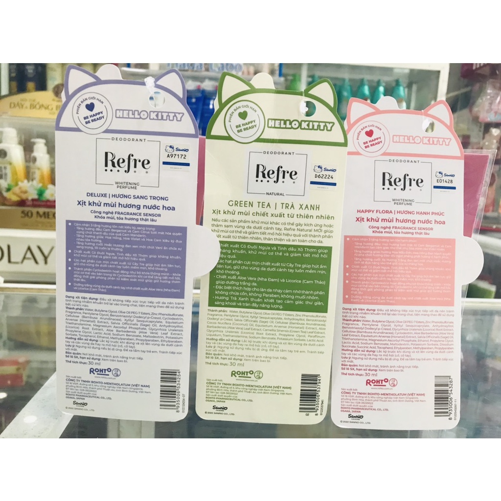 Xịt khử mùi hương Refre phiên bảng Hello Kitty