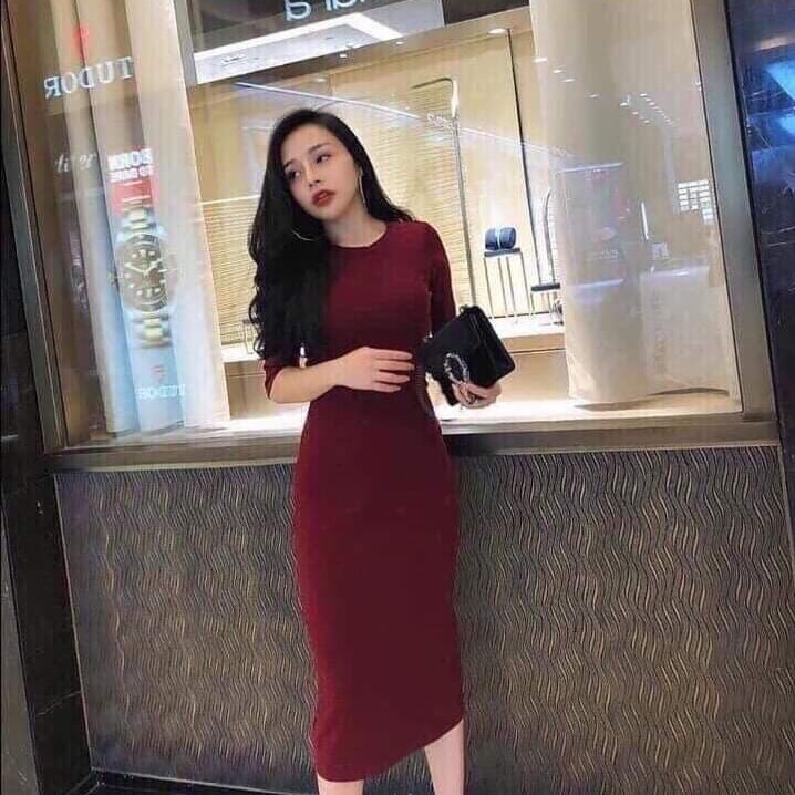 [CHẤT ĐẸP] Váy len tăm body cộc tay 3 màu cực xinh💖FREESHIP💖