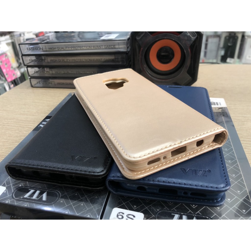 Bao da Samsung Galaxy S9 / s9 plus nắp gập may viền dạng ví sang trọng | BigBuy360 - bigbuy360.vn