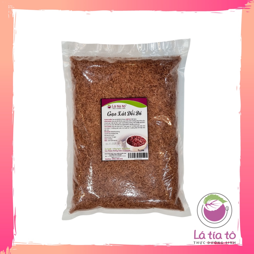 GẠO XÁT DỐI ĐỎ 1KG / 2KG - LÁ TÍA TÔ