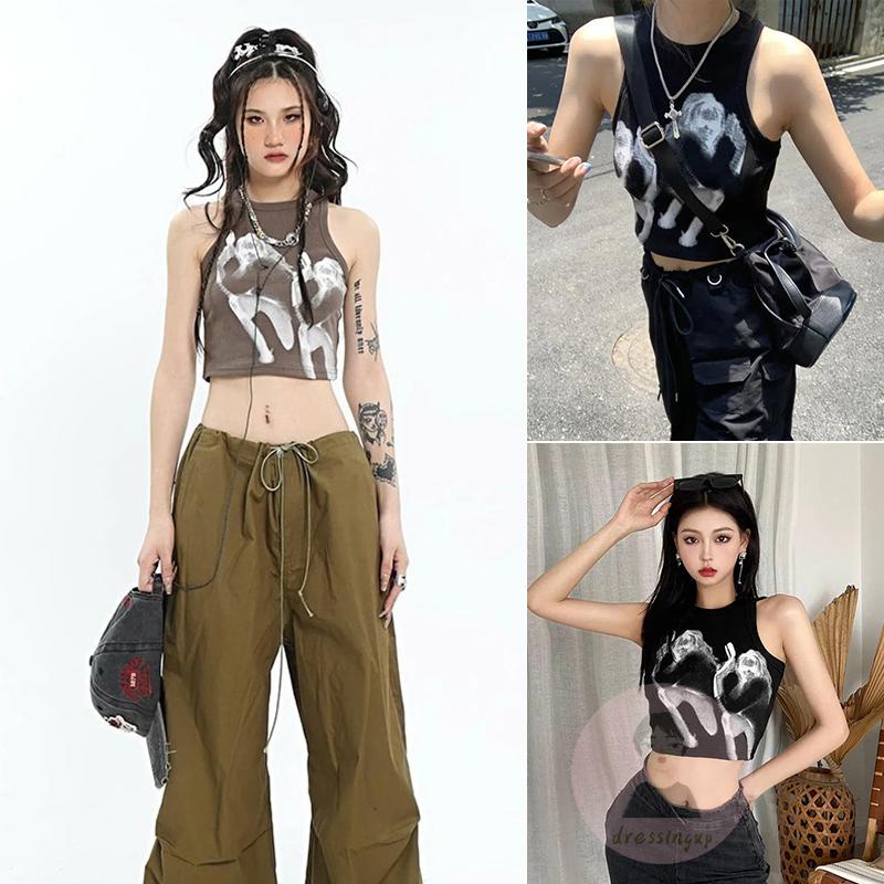Áo Thun Tanktop Không Tay In Họa Tiết Graffiti Thời Trang Mùa Hè Dành Cho Nữ