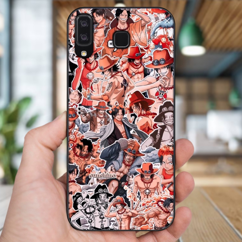Ốp lưng Samsung A8 Star viền đen in hình Ace One Piece