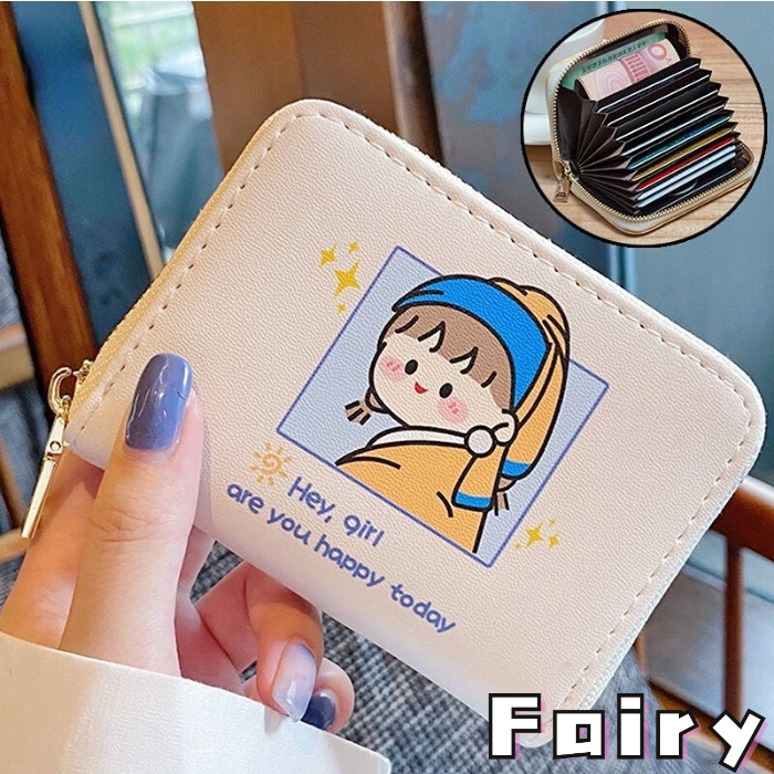 Ví Ngắn Đựng Tiền Xu / Thẻ ID Nhỏ Nhắn Họa Tiết Hoạt Hình Dễ Thương Phong Cách Nhật Bản Cho Nữ