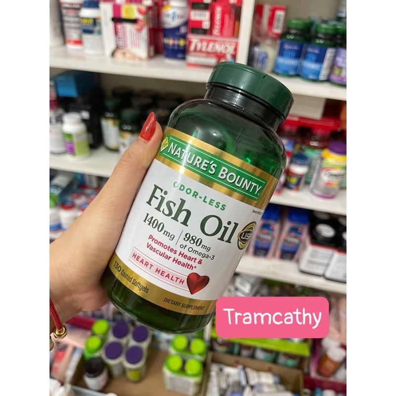 Dầu cá nature bounty fish oil 130 viên 1400mg HSD 11-2022