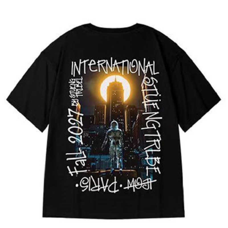 Áo Thun Tay Ngắn Dáng Rộng In Hình Thời Trang Mùa Hè Cho Nam size M-8XL