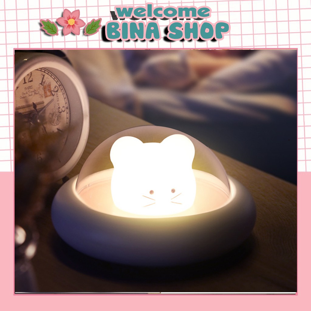 Đèn ngủ cute chuột phi hành gia - BinaShop - Làm đèn ngủ, quà tặng - Pin sạc