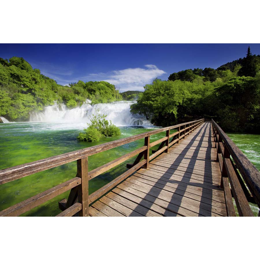 Tranh 3d thác nước chảy trong lành đắm mình cùng làn nước mát lạnh, xua tan cái nắng hè oi ả