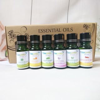 Combo 6 chai tinh dầu oải hương, vỏ bưởi, bạc hà, sả chanh, cam ngọt, quế 10ml