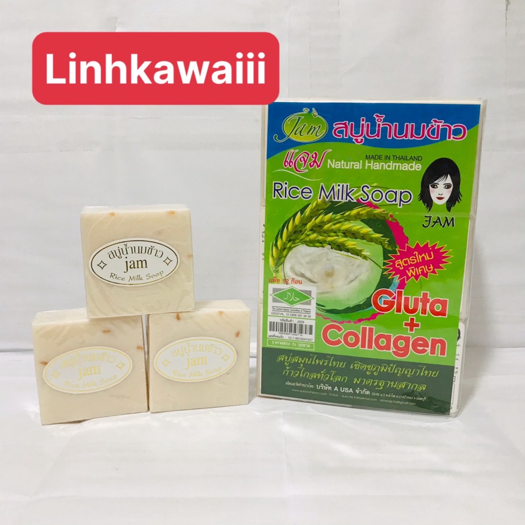 COMBO 12 Xà Phòng Cám Gạo - Xà Phòng Trắng Da Thái Lan Jam Rice Milk Soap 65gr