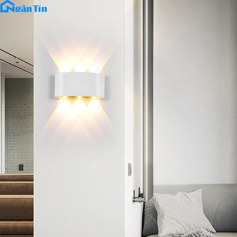 Đèn Led hắt tường treo tường gắn tường trong nhà ngoài trời 2 bóng 4 bóng 6 bóng 8 bóng Led 220V VNT624 Ngân Tin