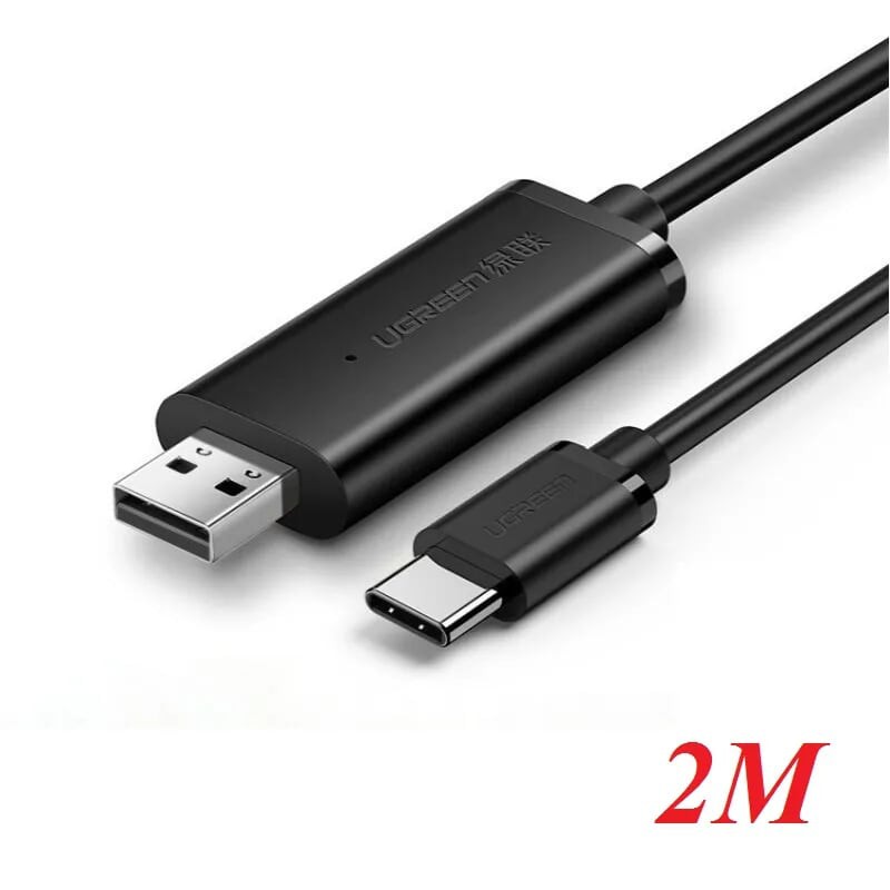 2m cáp truyền và sẻ dữ liệu usb a ra usb type c màu đen mạ nickel Ugreen 70420 US318