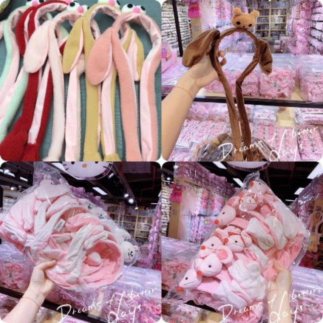 Cài tai thỏ bóp giật cử động dễ thương hot hit