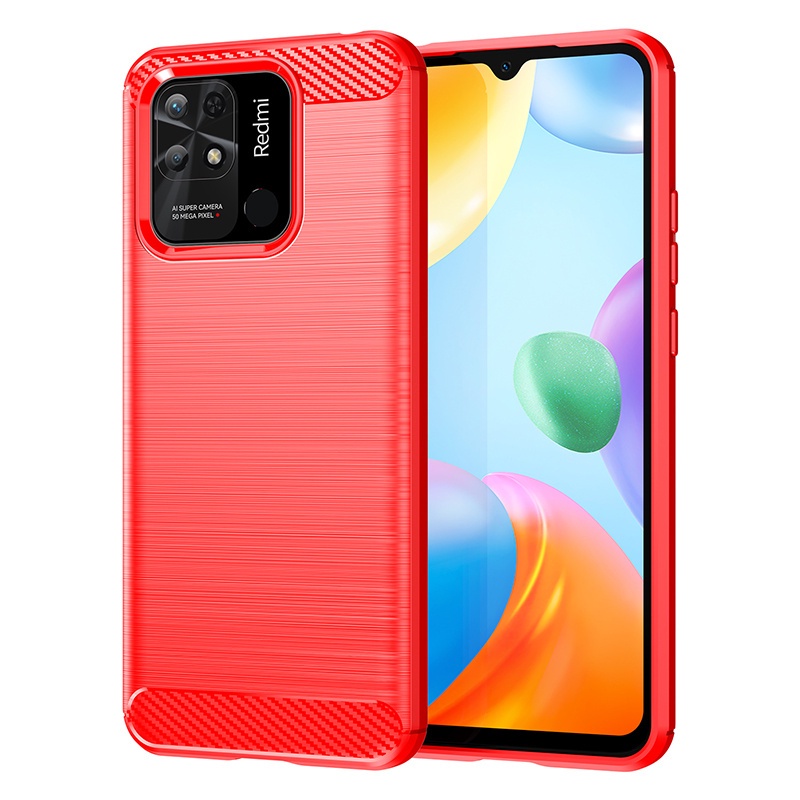Ốp Điện Thoại Cao Su Mềm Kết Cấu Sợi Carbon Chống Sốc Cho Xiaomi Redmi 10C Note 10 11 Pro 11S 10S Mi 11 Lite 12 Pro Redmi 9A 9C 10C