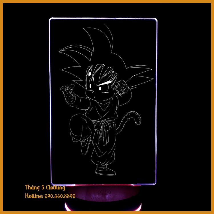 Đèn ngủ led 3D hình Songoku 7 viên ngọc rồng, đèn 16 màu kèm điều khiển từ xa, in hình theo yêu cầu