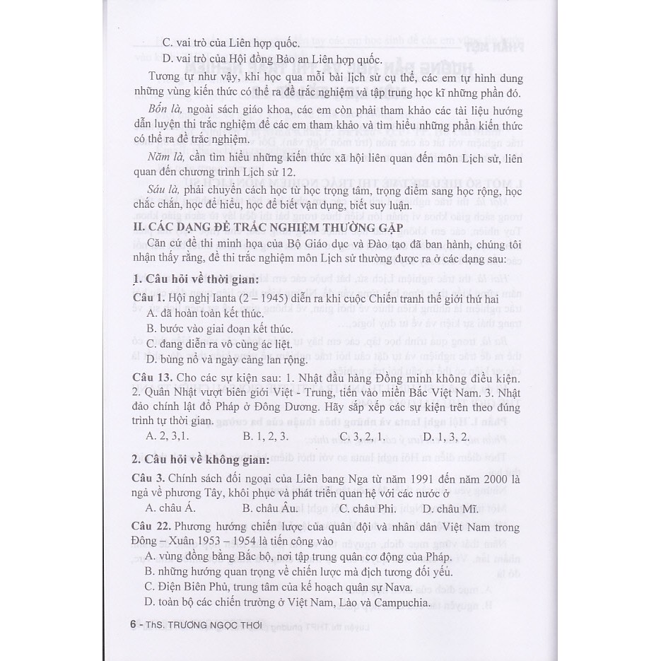 Sách - Phương pháp trắc nghiệm môn Lịch Sử.