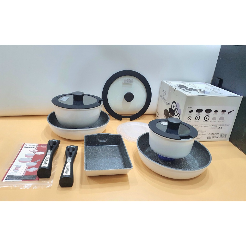 BỘ NỒI CHỐNG DÍNH 12 MÓN KITCHEN CHEF IRIS OHYAMA NHẬT BẢN