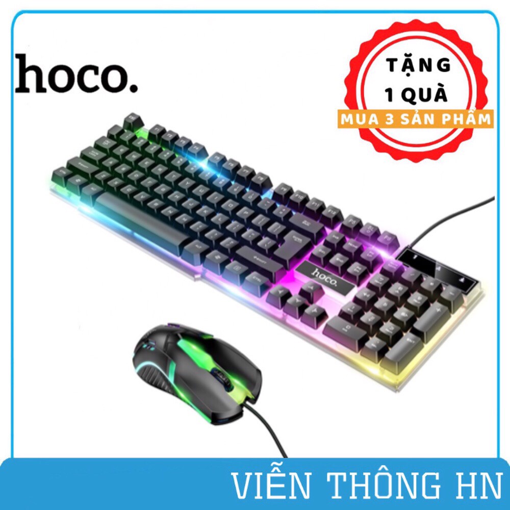 Combo Bộ bàn phím và chuột chơi game gaming cao cấp Hoco GM11 LED RGB cho game thủ - vienthonghn