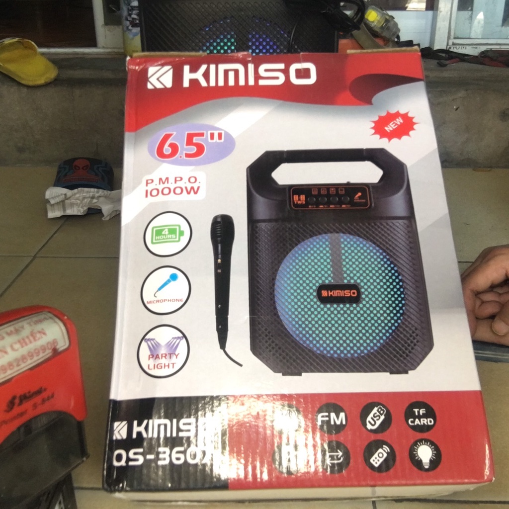 Loa Bluetooth Hát Karaoke KIMISO QS 3607 Tặng Kèm Mic Hát hàng cao cấp bảo hành lỗi 1 đổi 1
